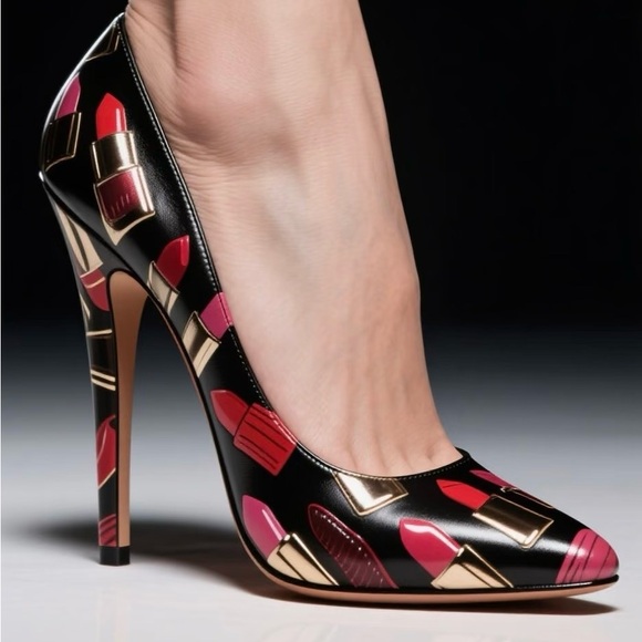 🚩steal authentic Prada Women's Black and Gold Heels - Picture 6 of 6